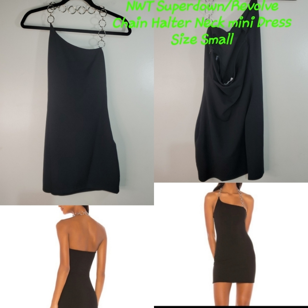 NWT Superdown/Revolve Chain Halter neck dress